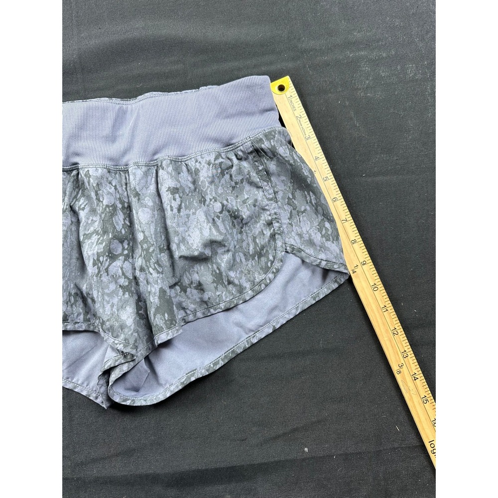 Z by Zella Womens Gray Purple Mineral Print Running Shorts Ribbed Waist Small - Picture 7 of 8
